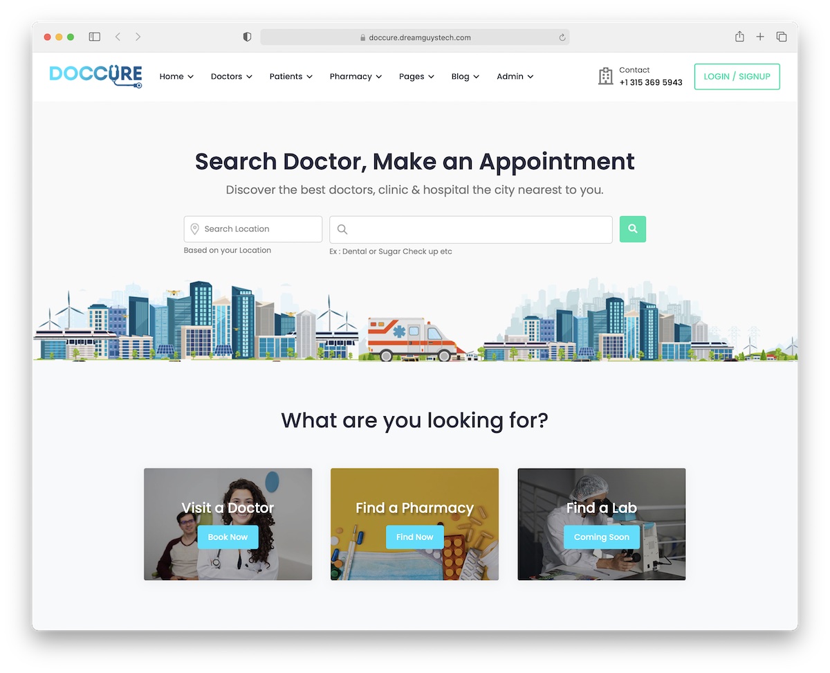 doccure angularjs bootstrap template
